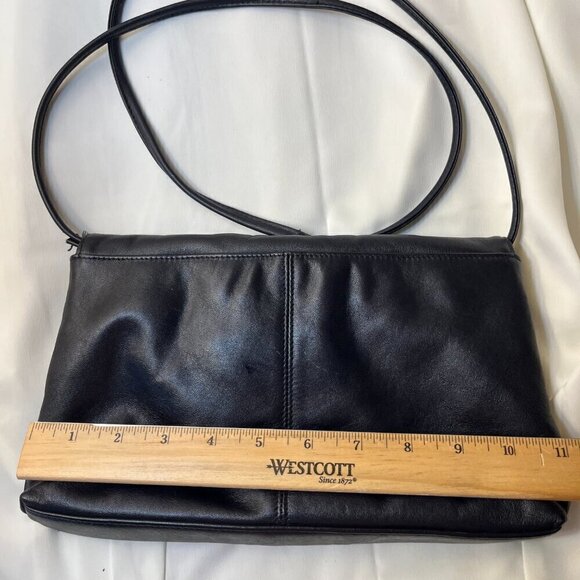 Bechamel  Clutch.& Shoulder &  Crossbody Black  Leather gold tone hardware - Picture 9 of 10